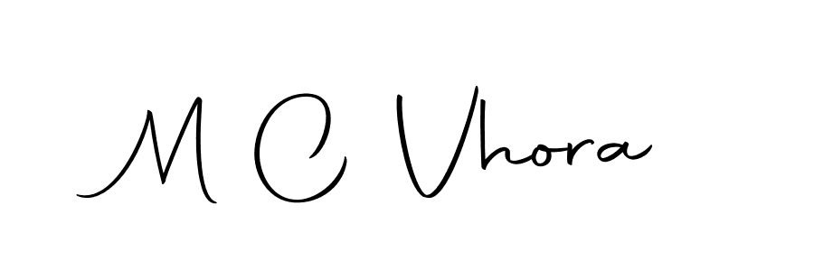 How to make M C Vhora name signature. Use Autography-DOLnW style for creating short signs online. This is the latest handwritten sign. M C Vhora signature style 10 images and pictures png