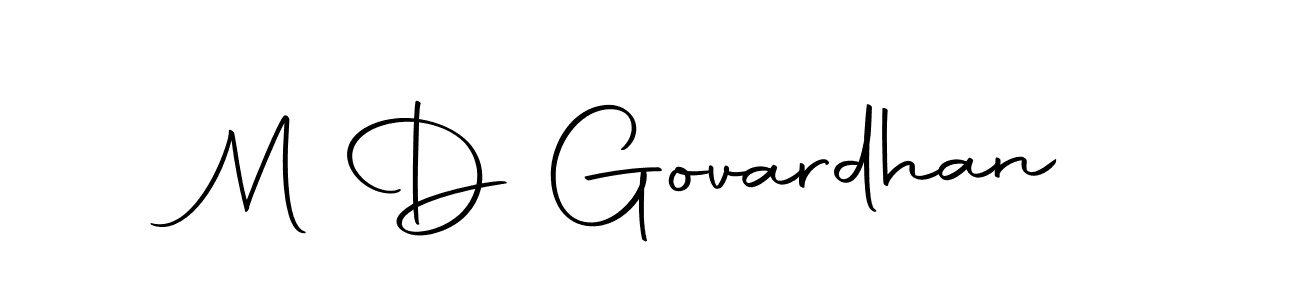 Create a beautiful signature design for name M D Govardhan. With this signature (Autography-DOLnW) fonts, you can make a handwritten signature for free. M D Govardhan signature style 10 images and pictures png