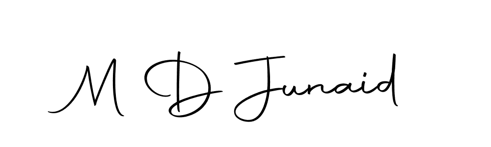 Use a signature maker to create a handwritten signature online. With this signature software, you can design (Autography-DOLnW) your own signature for name M D Junaid. M D Junaid signature style 10 images and pictures png