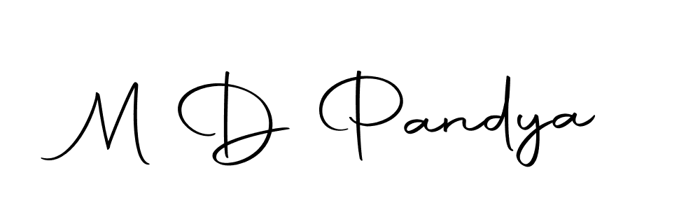 You should practise on your own different ways (Autography-DOLnW) to write your name (M D Pandya) in signature. don't let someone else do it for you. M D Pandya signature style 10 images and pictures png