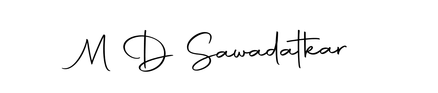 How to make M D Sawadatkar name signature. Use Autography-DOLnW style for creating short signs online. This is the latest handwritten sign. M D Sawadatkar signature style 10 images and pictures png