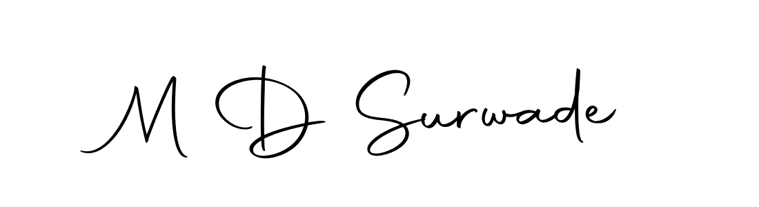 Create a beautiful signature design for name M D Surwade. With this signature (Autography-DOLnW) fonts, you can make a handwritten signature for free. M D Surwade signature style 10 images and pictures png