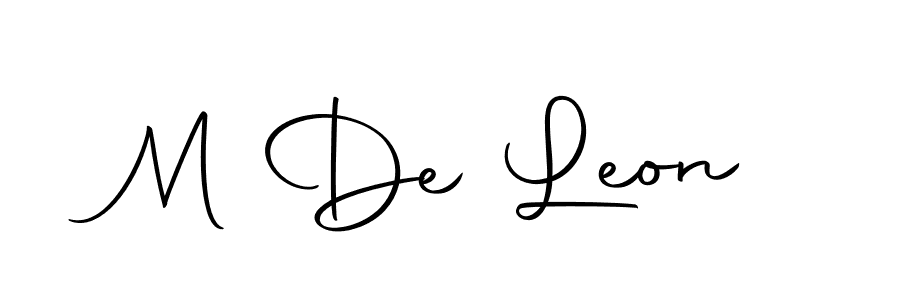 Create a beautiful signature design for name M De Leon. With this signature (Autography-DOLnW) fonts, you can make a handwritten signature for free. M De Leon signature style 10 images and pictures png