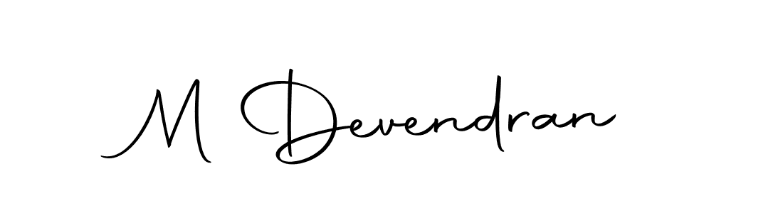How to make M Devendran name signature. Use Autography-DOLnW style for creating short signs online. This is the latest handwritten sign. M Devendran signature style 10 images and pictures png