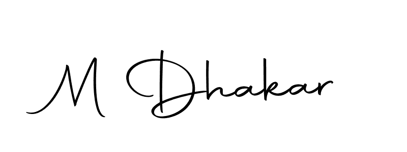 How to make M Dhakar name signature. Use Autography-DOLnW style for creating short signs online. This is the latest handwritten sign. M Dhakar signature style 10 images and pictures png
