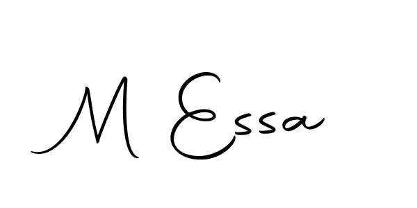 How to make M Essa name signature. Use Autography-DOLnW style for creating short signs online. This is the latest handwritten sign. M Essa signature style 10 images and pictures png