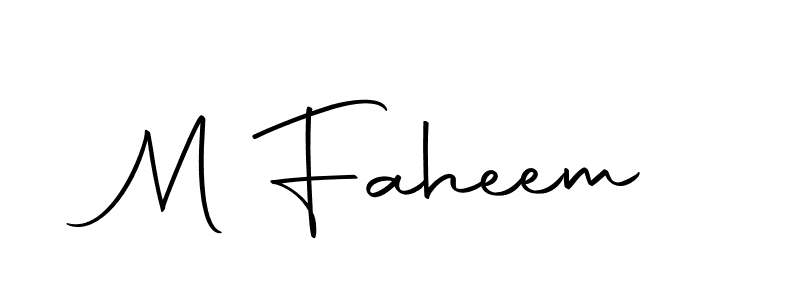 Use a signature maker to create a handwritten signature online. With this signature software, you can design (Autography-DOLnW) your own signature for name M Faheem. M Faheem signature style 10 images and pictures png