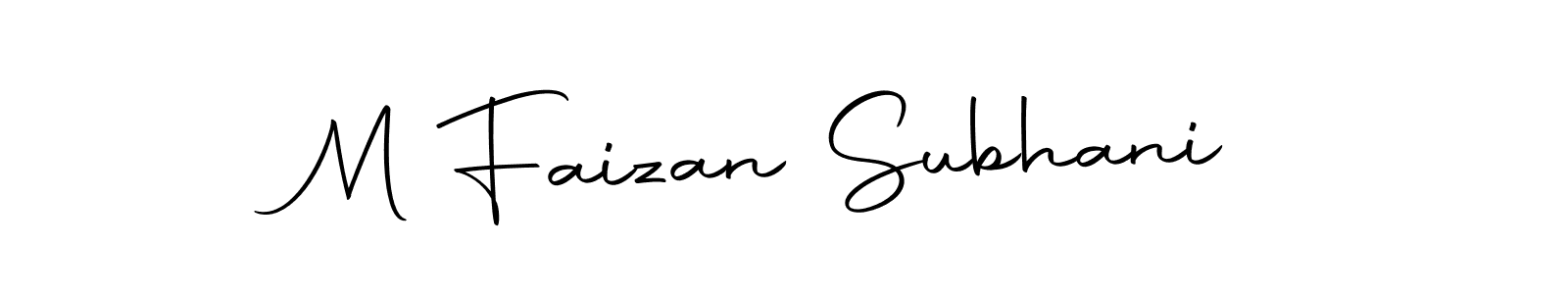 How to make M Faizan Subhani name signature. Use Autography-DOLnW style for creating short signs online. This is the latest handwritten sign. M Faizan Subhani signature style 10 images and pictures png