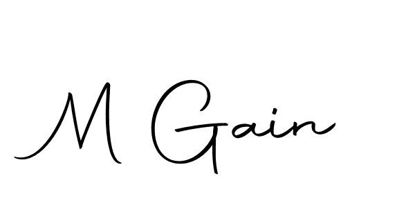 Create a beautiful signature design for name M Gain. With this signature (Autography-DOLnW) fonts, you can make a handwritten signature for free. M Gain signature style 10 images and pictures png