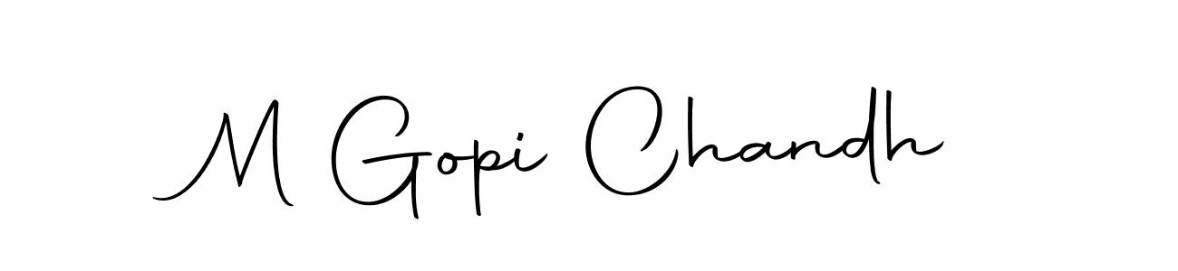 How to make M Gopi Chandh name signature. Use Autography-DOLnW style for creating short signs online. This is the latest handwritten sign. M Gopi Chandh signature style 10 images and pictures png