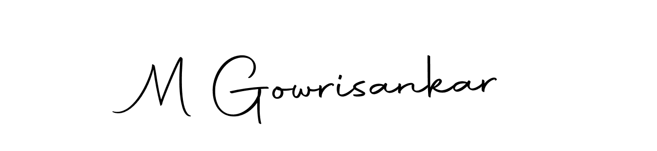 Create a beautiful signature design for name M Gowrisankar. With this signature (Autography-DOLnW) fonts, you can make a handwritten signature for free. M Gowrisankar signature style 10 images and pictures png