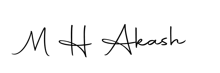 Make a beautiful signature design for name M H Akash. With this signature (Autography-DOLnW) style, you can create a handwritten signature for free. M H Akash signature style 10 images and pictures png