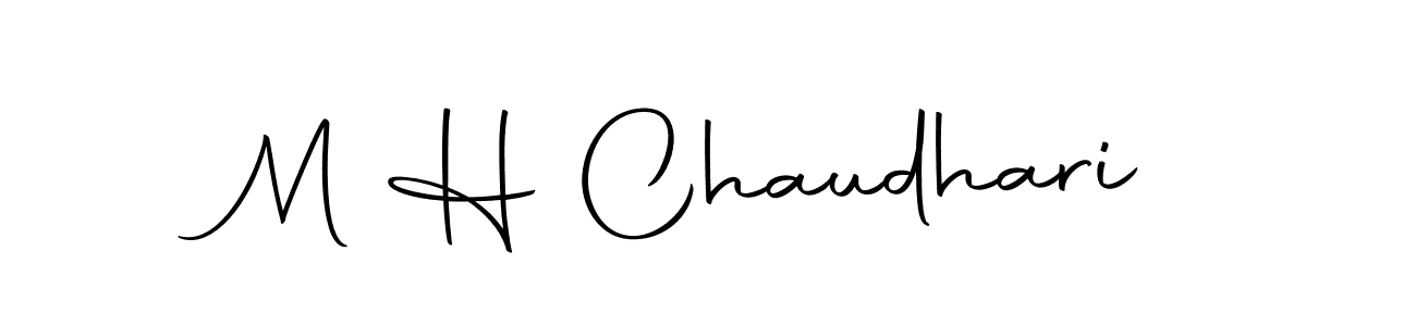 How to make M H Chaudhari name signature. Use Autography-DOLnW style for creating short signs online. This is the latest handwritten sign. M H Chaudhari signature style 10 images and pictures png