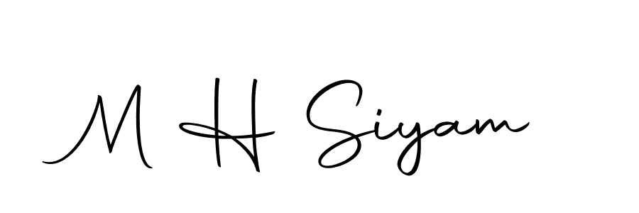 Make a beautiful signature design for name M H Siyam. With this signature (Autography-DOLnW) style, you can create a handwritten signature for free. M H Siyam signature style 10 images and pictures png