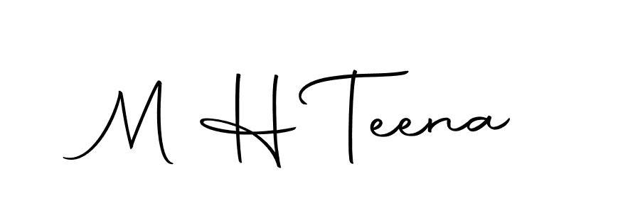 You should practise on your own different ways (Autography-DOLnW) to write your name (M H Teena) in signature. don't let someone else do it for you. M H Teena signature style 10 images and pictures png