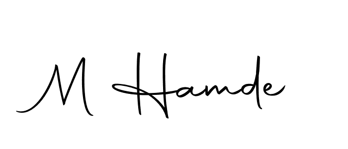 The best way (Autography-DOLnW) to make a short signature is to pick only two or three words in your name. The name M Hamde include a total of six letters. For converting this name. M Hamde signature style 10 images and pictures png