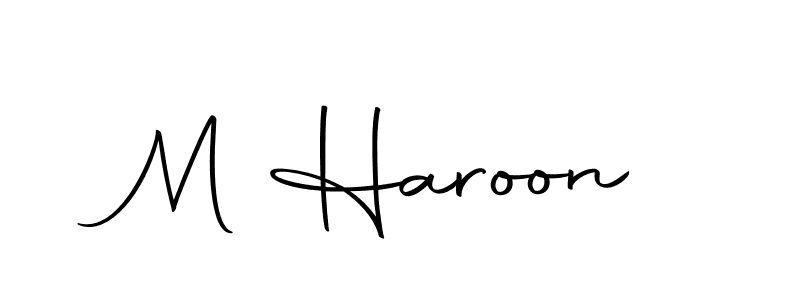 Use a signature maker to create a handwritten signature online. With this signature software, you can design (Autography-DOLnW) your own signature for name M Haroon. M Haroon signature style 10 images and pictures png