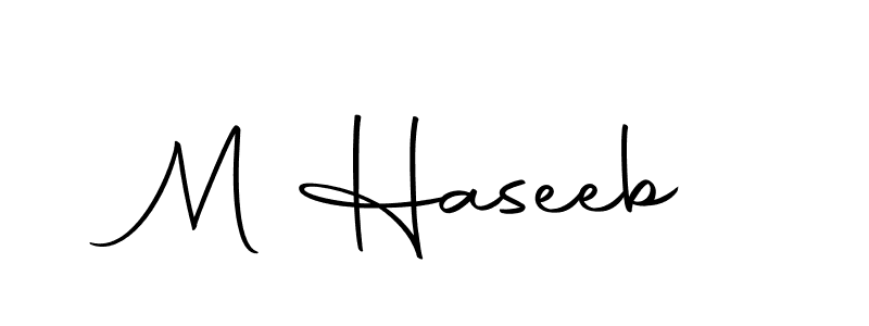 How to make M Haseeb signature? Autography-DOLnW is a professional autograph style. Create handwritten signature for M Haseeb name. M Haseeb signature style 10 images and pictures png