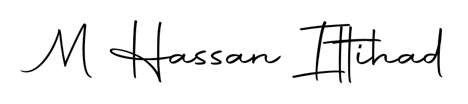 Achieve flawless digital penmanship with M Hassan Ittihad name in Autography-DOLnW font. The perfect tool for creating online signatures. M Hassan Ittihad signature style 10 images and pictures png