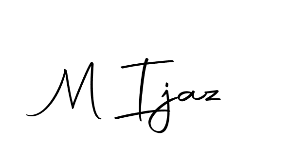Use a signature maker to create a handwritten signature online. With this signature software, you can design (Autography-DOLnW) your own signature for name M Ijaz. M Ijaz signature style 10 images and pictures png