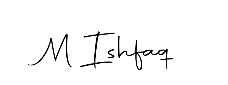 Create a beautiful signature design for name M Ishfaq. With this signature (Autography-DOLnW) fonts, you can make a handwritten signature for free. M Ishfaq signature style 10 images and pictures png