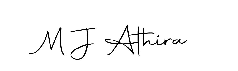 Use a signature maker to create a handwritten signature online. With this signature software, you can design (Autography-DOLnW) your own signature for name M J Athira. M J Athira signature style 10 images and pictures png
