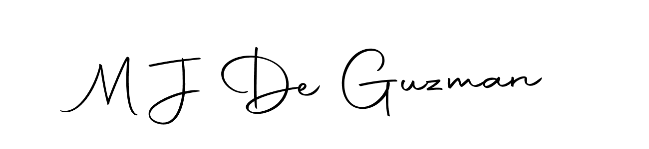 How to make M J De Guzman name signature. Use Autography-DOLnW style for creating short signs online. This is the latest handwritten sign. M J De Guzman signature style 10 images and pictures png