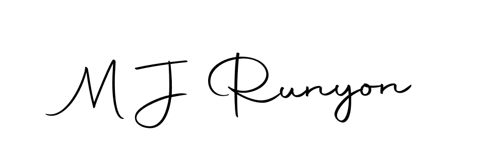 How to make M J Runyon name signature. Use Autography-DOLnW style for creating short signs online. This is the latest handwritten sign. M J Runyon signature style 10 images and pictures png