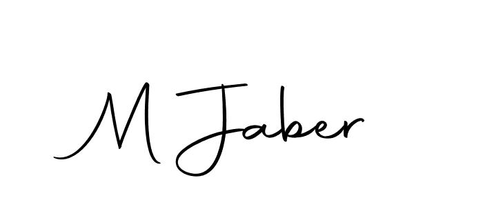 Use a signature maker to create a handwritten signature online. With this signature software, you can design (Autography-DOLnW) your own signature for name M Jaber. M Jaber signature style 10 images and pictures png