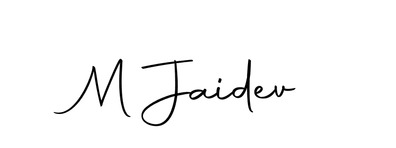 The best way (Autography-DOLnW) to make a short signature is to pick only two or three words in your name. The name M Jaidev include a total of six letters. For converting this name. M Jaidev signature style 10 images and pictures png