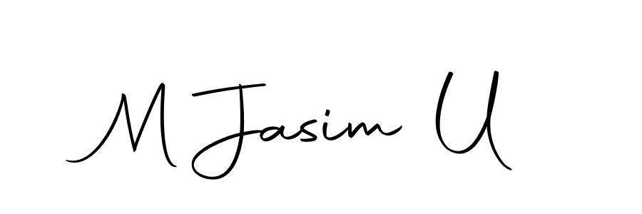 Use a signature maker to create a handwritten signature online. With this signature software, you can design (Autography-DOLnW) your own signature for name M Jasim U. M Jasim U signature style 10 images and pictures png