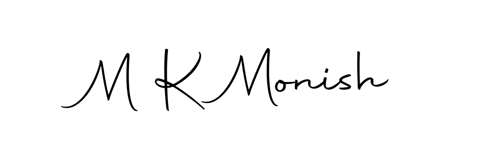 Make a beautiful signature design for name M K Monish. With this signature (Autography-DOLnW) style, you can create a handwritten signature for free. M K Monish signature style 10 images and pictures png