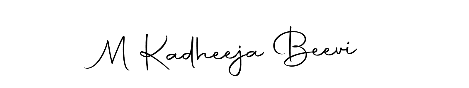 Create a beautiful signature design for name M Kadheeja Beevi. With this signature (Autography-DOLnW) fonts, you can make a handwritten signature for free. M Kadheeja Beevi signature style 10 images and pictures png