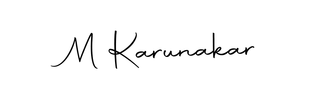 Create a beautiful signature design for name M Karunakar. With this signature (Autography-DOLnW) fonts, you can make a handwritten signature for free. M Karunakar signature style 10 images and pictures png