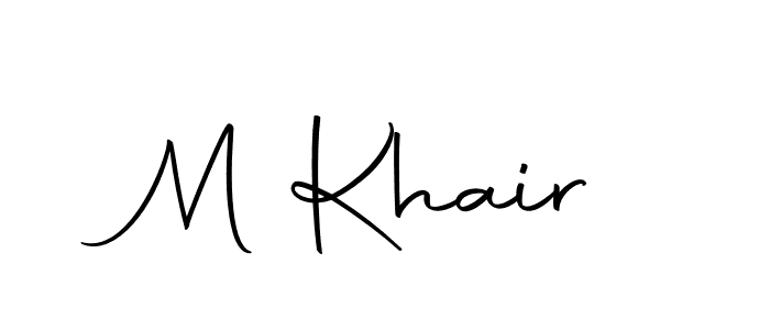 How to make M Khair name signature. Use Autography-DOLnW style for creating short signs online. This is the latest handwritten sign. M Khair signature style 10 images and pictures png