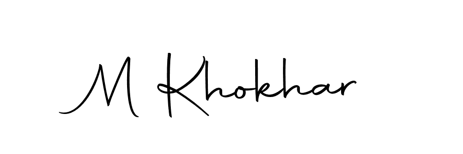 Design your own signature with our free online signature maker. With this signature software, you can create a handwritten (Autography-DOLnW) signature for name M Khokhar. M Khokhar signature style 10 images and pictures png