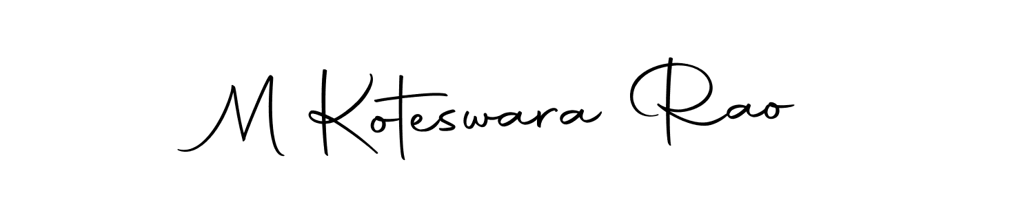 Design your own signature with our free online signature maker. With this signature software, you can create a handwritten (Autography-DOLnW) signature for name M Koteswara Rao. M Koteswara Rao signature style 10 images and pictures png