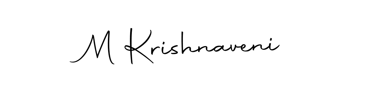 Design your own signature with our free online signature maker. With this signature software, you can create a handwritten (Autography-DOLnW) signature for name M Krishnaveni. M Krishnaveni signature style 10 images and pictures png