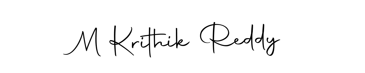 The best way (Autography-DOLnW) to make a short signature is to pick only two or three words in your name. The name M Krithik Reddy include a total of six letters. For converting this name. M Krithik Reddy signature style 10 images and pictures png