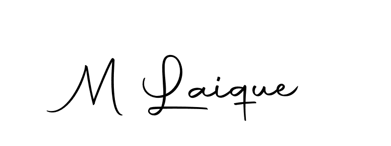 How to make M Laique name signature. Use Autography-DOLnW style for creating short signs online. This is the latest handwritten sign. M Laique signature style 10 images and pictures png