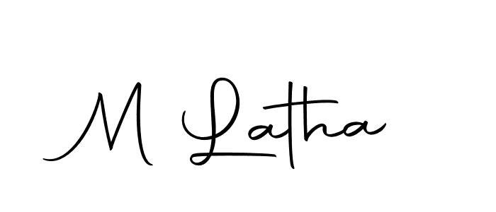 You should practise on your own different ways (Autography-DOLnW) to write your name (M Latha) in signature. don't let someone else do it for you. M Latha signature style 10 images and pictures png