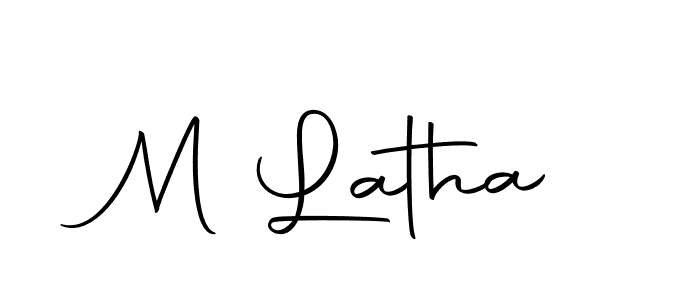 if you are searching for the best signature style for your name M Latha. so please give up your signature search. here we have designed multiple signature styles  using Autography-DOLnW. M Latha signature style 10 images and pictures png