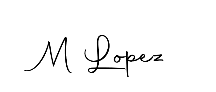 Create a beautiful signature design for name M Lopez. With this signature (Autography-DOLnW) fonts, you can make a handwritten signature for free. M Lopez signature style 10 images and pictures png