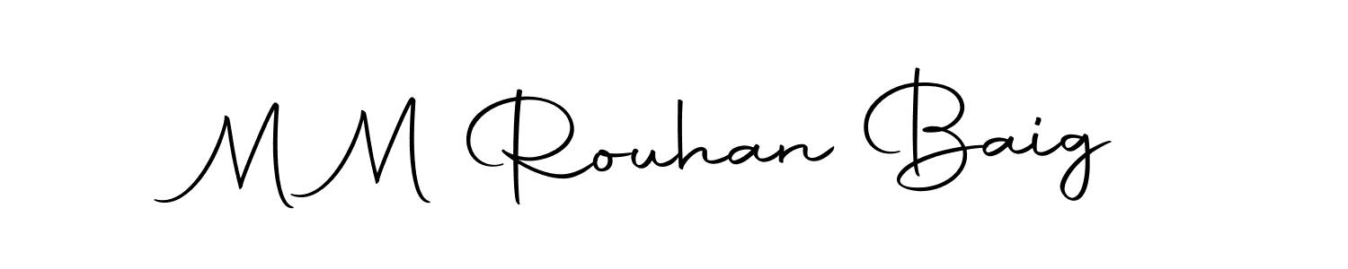 Use a signature maker to create a handwritten signature online. With this signature software, you can design (Autography-DOLnW) your own signature for name M M Rouhan Baig. M M Rouhan Baig signature style 10 images and pictures png