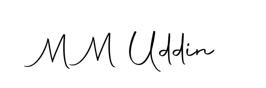 How to make M M Uddin name signature. Use Autography-DOLnW style for creating short signs online. This is the latest handwritten sign. M M Uddin signature style 10 images and pictures png