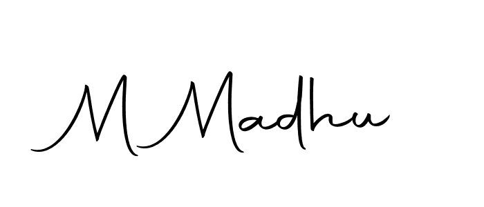 M Madhu stylish signature style. Best Handwritten Sign (Autography-DOLnW) for my name. Handwritten Signature Collection Ideas for my name M Madhu. M Madhu signature style 10 images and pictures png