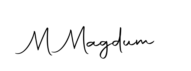 You should practise on your own different ways (Autography-DOLnW) to write your name (M Magdum) in signature. don't let someone else do it for you. M Magdum signature style 10 images and pictures png
