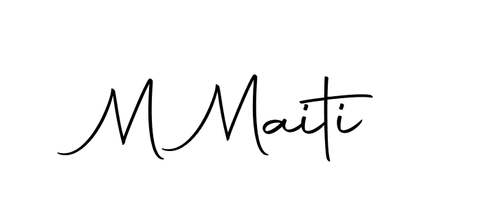 Use a signature maker to create a handwritten signature online. With this signature software, you can design (Autography-DOLnW) your own signature for name M Maiti. M Maiti signature style 10 images and pictures png