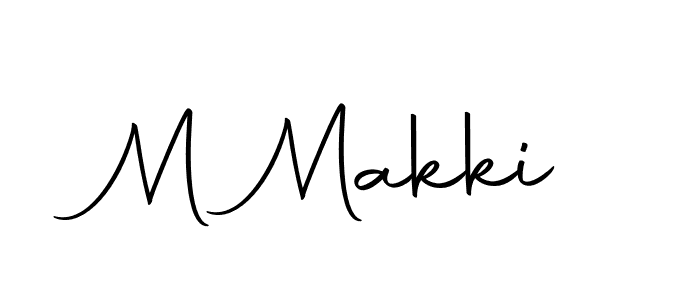 Create a beautiful signature design for name M Makki. With this signature (Autography-DOLnW) fonts, you can make a handwritten signature for free. M Makki signature style 10 images and pictures png