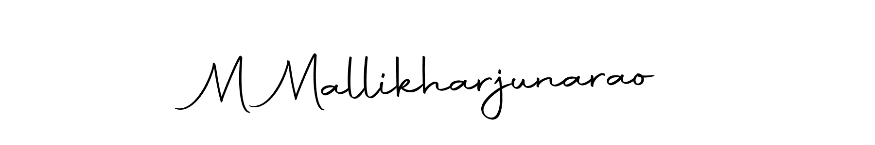 How to make M Mallikharjunarao name signature. Use Autography-DOLnW style for creating short signs online. This is the latest handwritten sign. M Mallikharjunarao signature style 10 images and pictures png